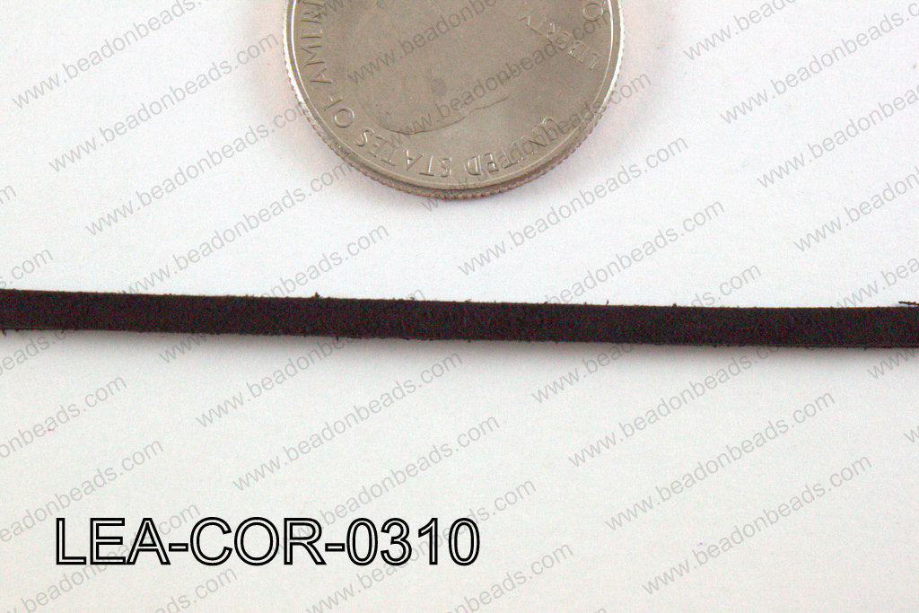 Leatherette Cord Black 3mm LEA-COR-0310