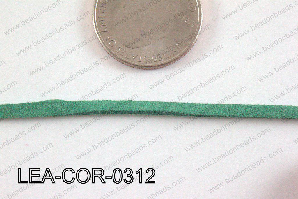 Leatherette Cord Green 3mm LEA-COR-0312