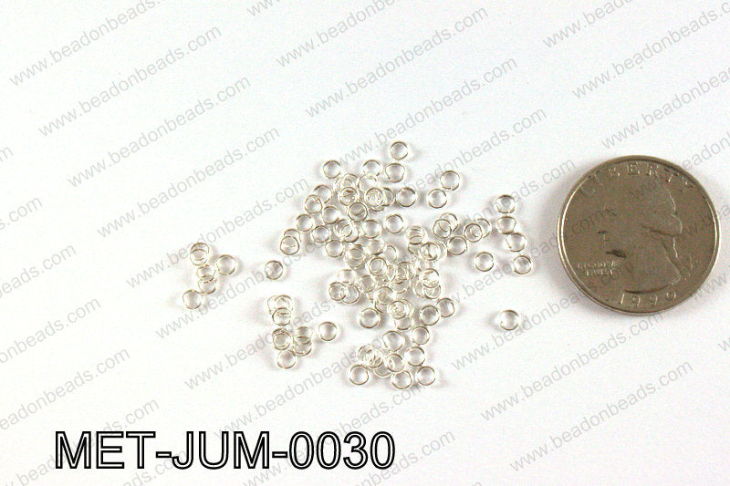 3MM Light Silver open Jump ring MET-JUM-0030