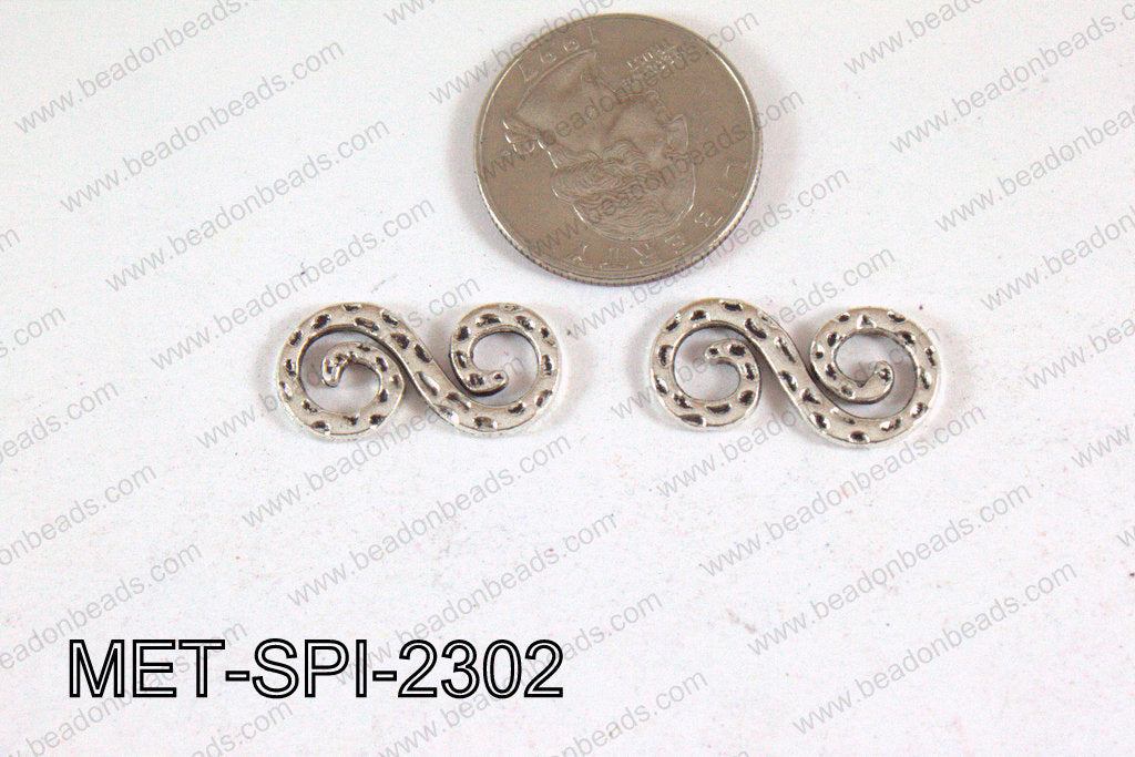 Spiral Connector Dark Silver 23x12mm MET-SPI-2302