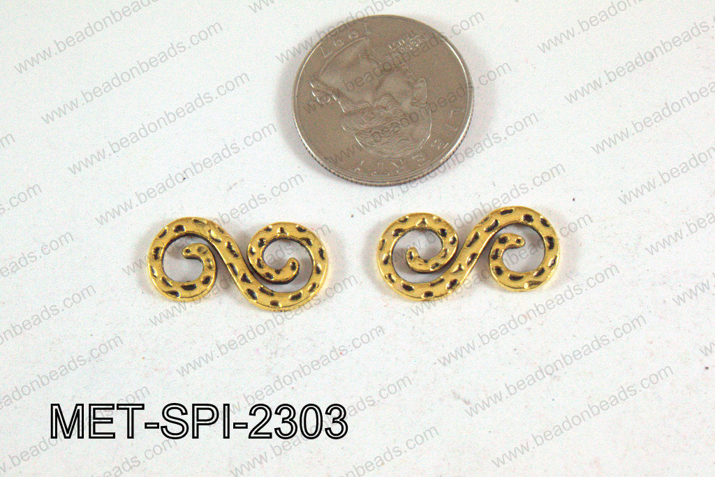 Spiral Connector Gold 23x12mm MET-SPI-2303
