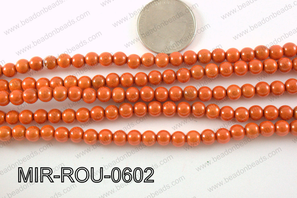 Miracle Bead Orange 6mm MIR-ROU-0602