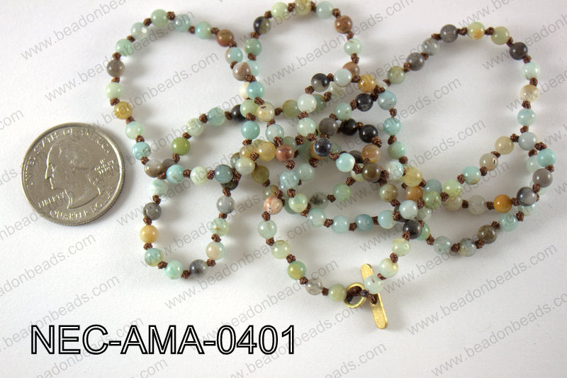 4mm amazonite necklace NEC-AMA-0401