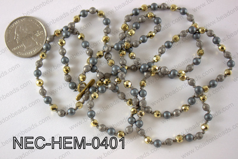 4mm hematite necklace NEC-HEM-0401