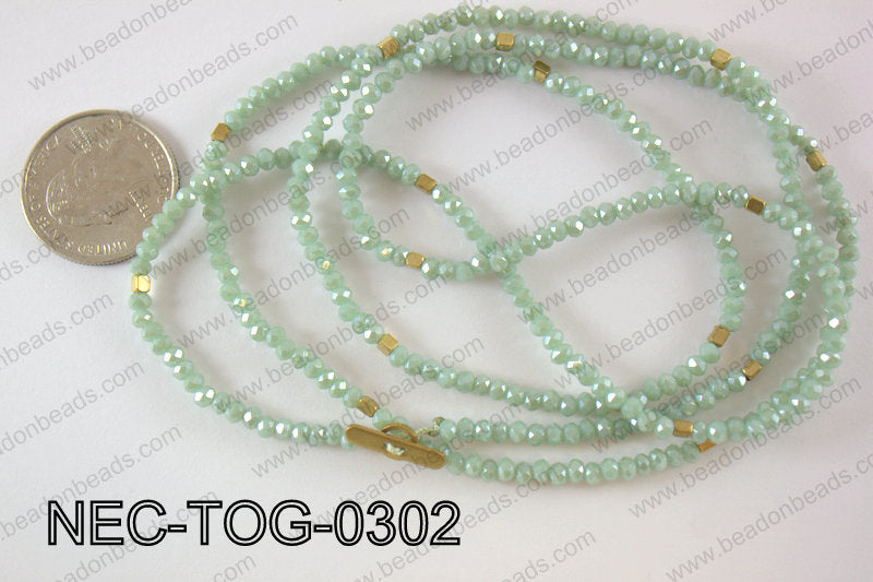 3mm crystal with toggle clasp necklace NEC-TOG-0302