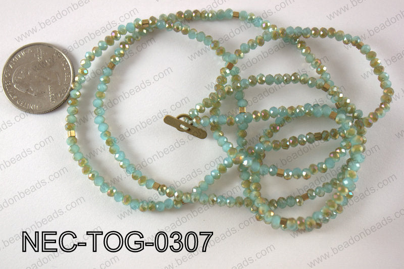 3mm crystal with toggle clasp necklace NEC-TOG-0307