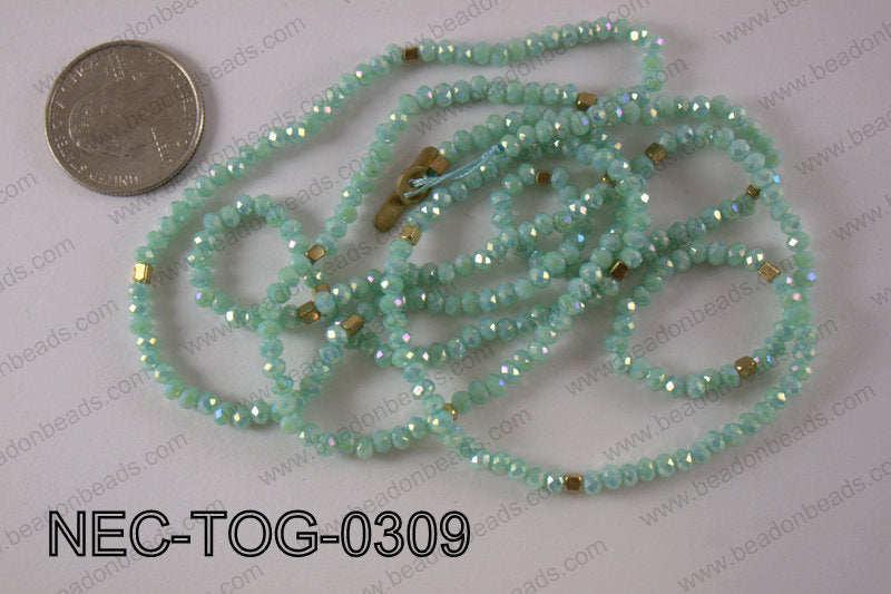 3mm crystal with toggle clasp necklace NEC-TOG-0309