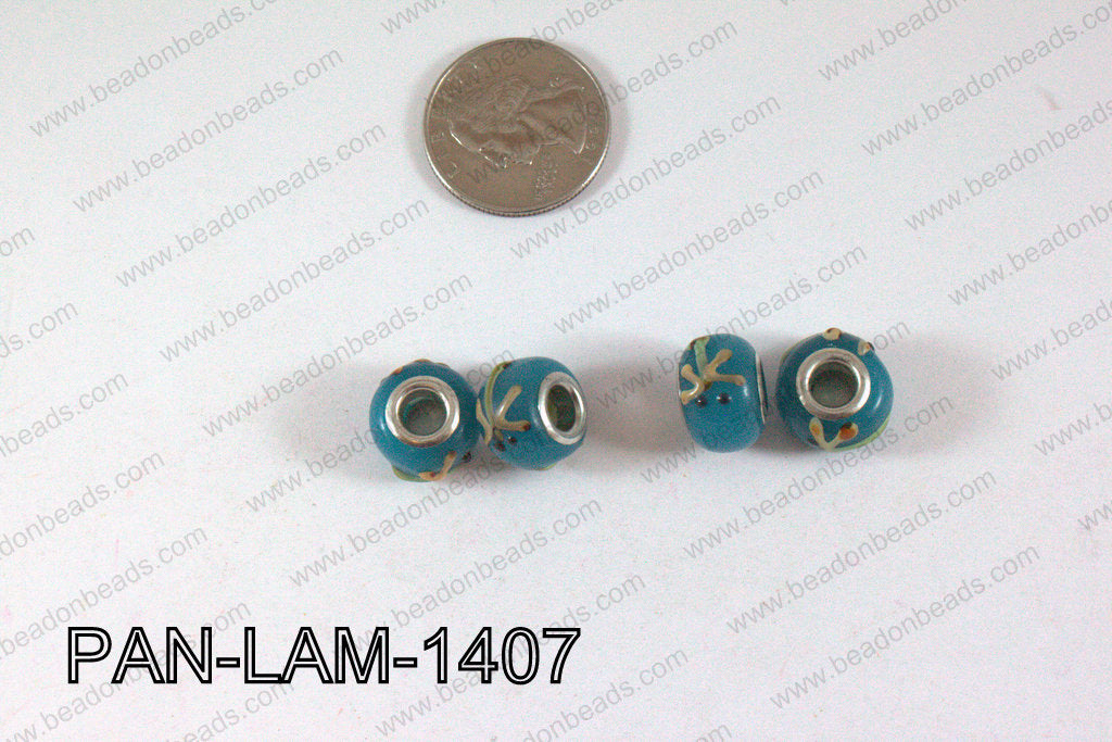 Pandora beads Lampwork 12x14mm 5mm hole dragonfly PAN-LAM-1407
