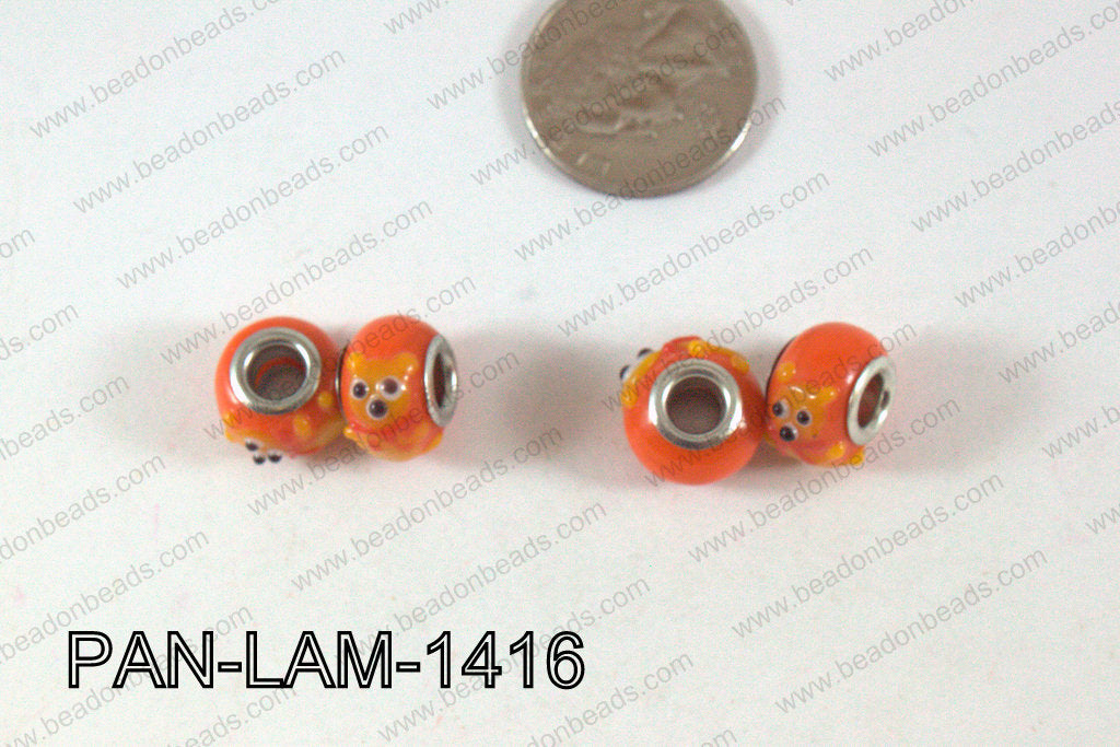 Pandora beads Lampwork 12x14mm 5mm hole bear PAN-LAM-1416