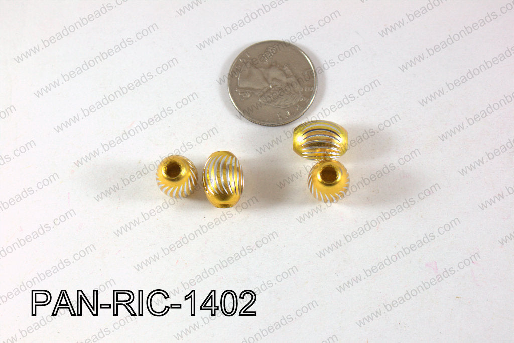 Pandora beads Rice Aluminium 14x10mm 5mm hole PAN-RIC-1402