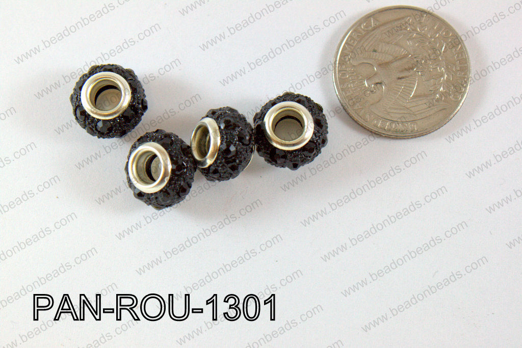 Pandora Beads 13mm 5mm hole black PAN-ROU-1301