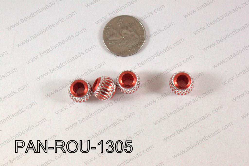 Pandora beads Round Aluminium 11x13mm 5mm hole PAN-ROU-1305