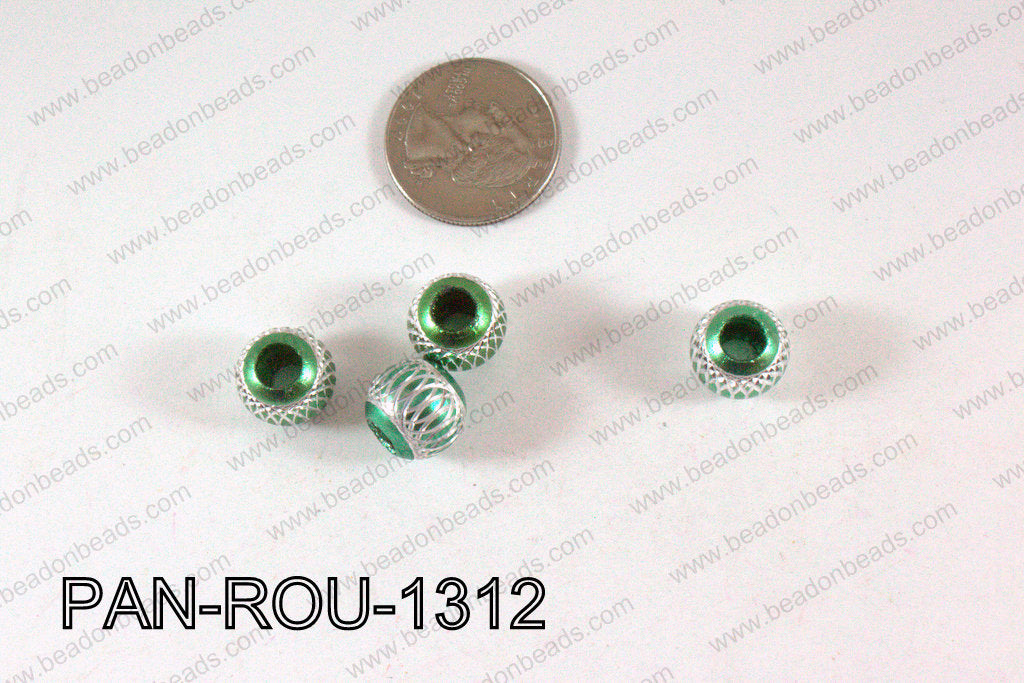Pandora beads Round Aluminium 11x13mm 5mm hole PAN-ROU-1312