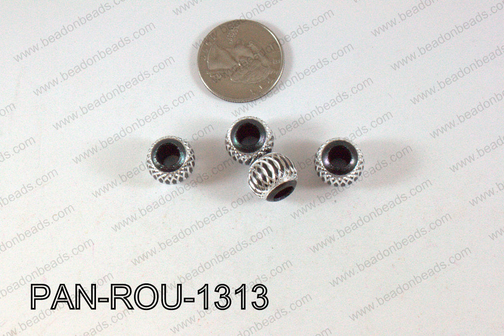 Pandora beads Round Aluminium 11x13mm 5mm hole PAN-ROU-1313