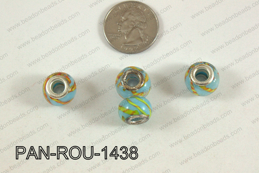 Pandora beads 14x10mm 5mm hole PAN-ROU-1438