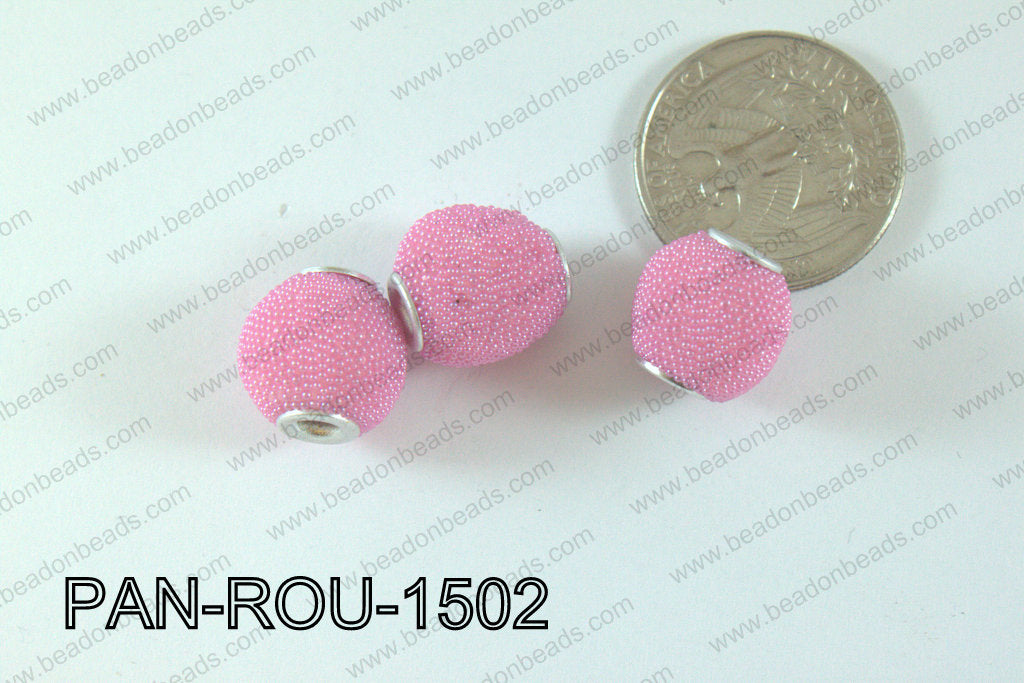 Pandora Beads 15mm 3mm hole light pink PAN-ROU-1502