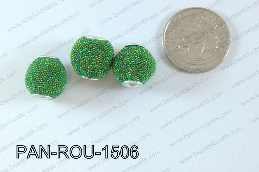 Pandora Beads 15mm 3mm hole green PAN-ROU-1506