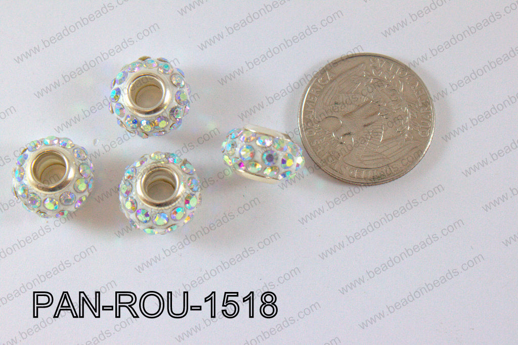 Pandora Beads 15mm 5mm hole AB PAN-ROU-1518