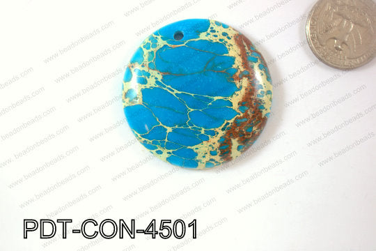 Variscite Pendant Coin Light Blue 45mm PDT-CON-4501