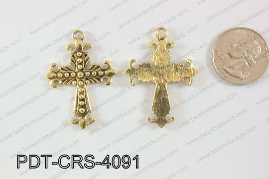 Metal Pendant Cross 40pcs 30x40mm PDT-CRS-4091