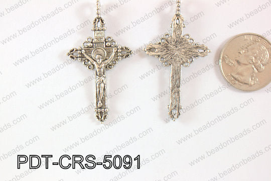 Metal Pendant Cross 20pcs 50x25mm PDT-CRS-5091