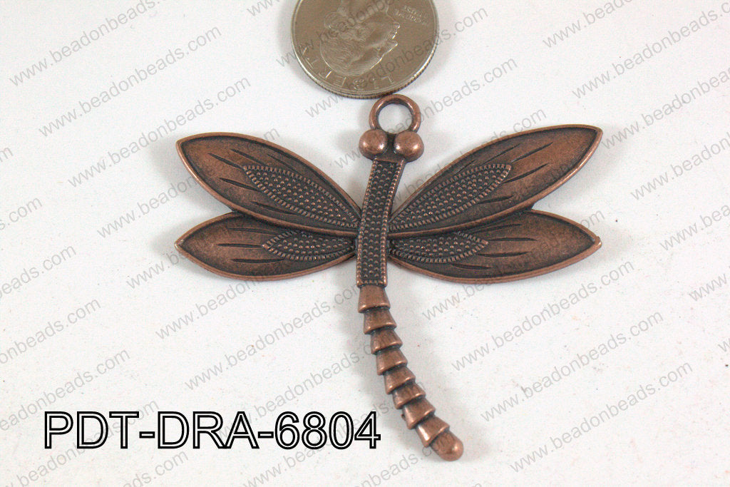 Dragonfly Pendant Copper 68x60mm PDT-DRA-6804