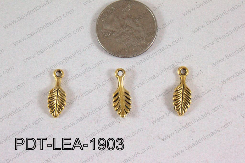 Leaf Pendant Gold 19x7mm PDT-LEA-1903