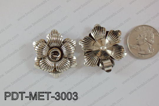 Metal Pendant Flower 15pcs 30mm PDT-MET-3003
