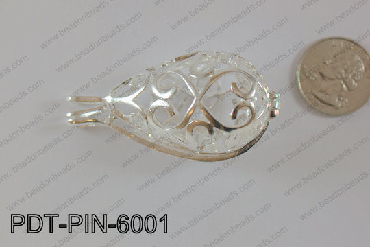 Metal Pendant Pineapple 6pcs Bag 60x30mm PDT-PIN-6001