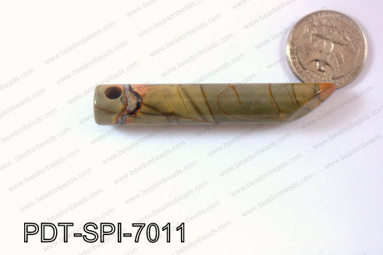 Red creek jasper Pendant Spike 12x70mm PDT-SPI-7011