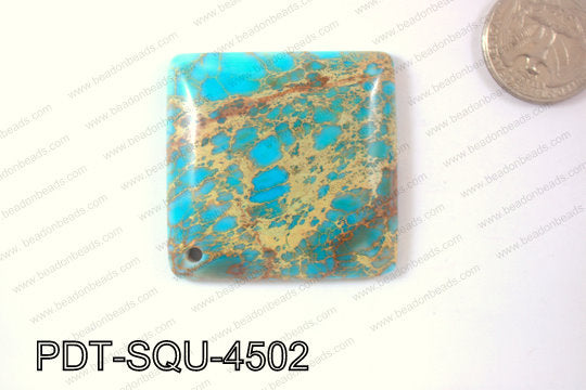 Variscite Pendant Square Light Blue 45mm PDT-SQU-4502