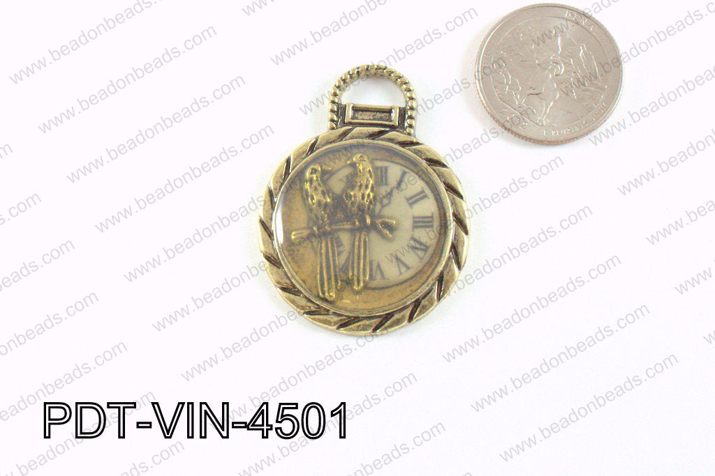 Vintage Metal Pendant 35x40mm PDT-VIN-4501