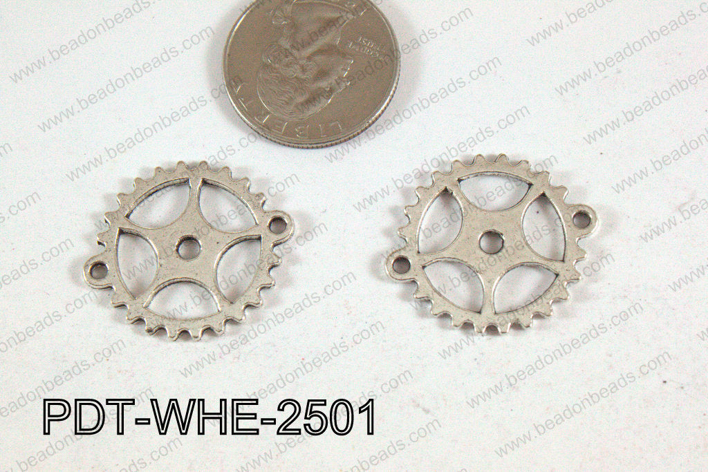 Wheel Pendant Silver 25mm PDT-WHE-2501