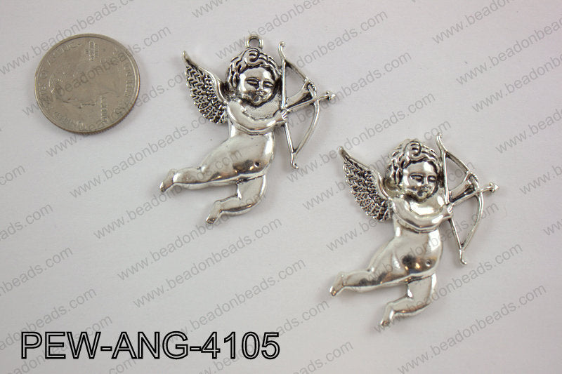 Pewter angel Pendant silver 35x41mmPEW-ANG-4105