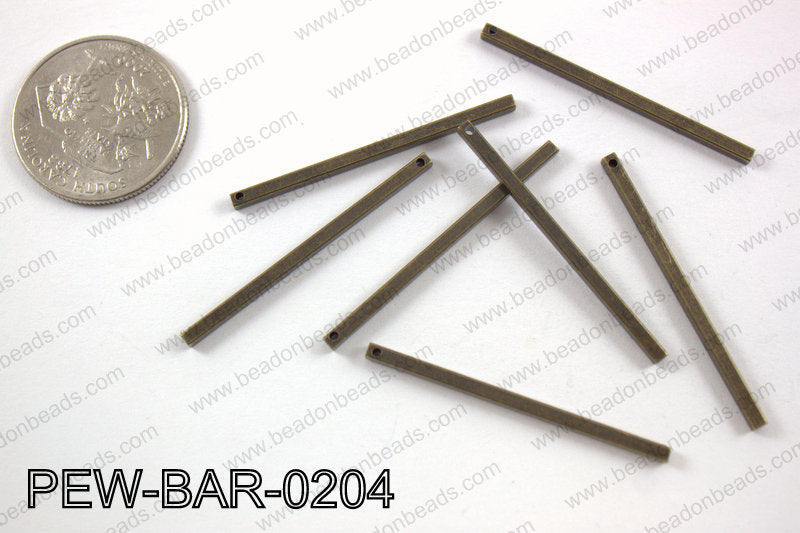 Pewter bar 2x40mm, brass PEW-BAR-0204