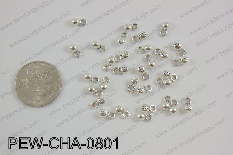 Pewter charm 4x8mm, silver PEW-CHA-0801