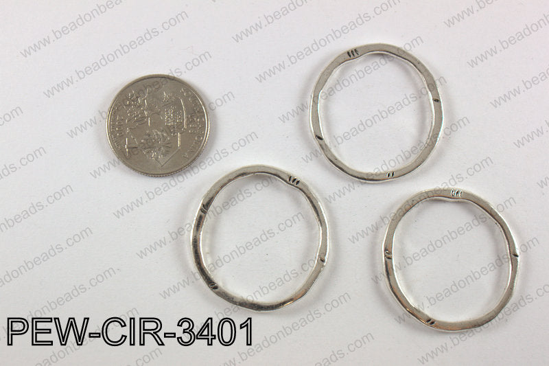 Pewter circle 34mm, silver PEW-CIR-3401