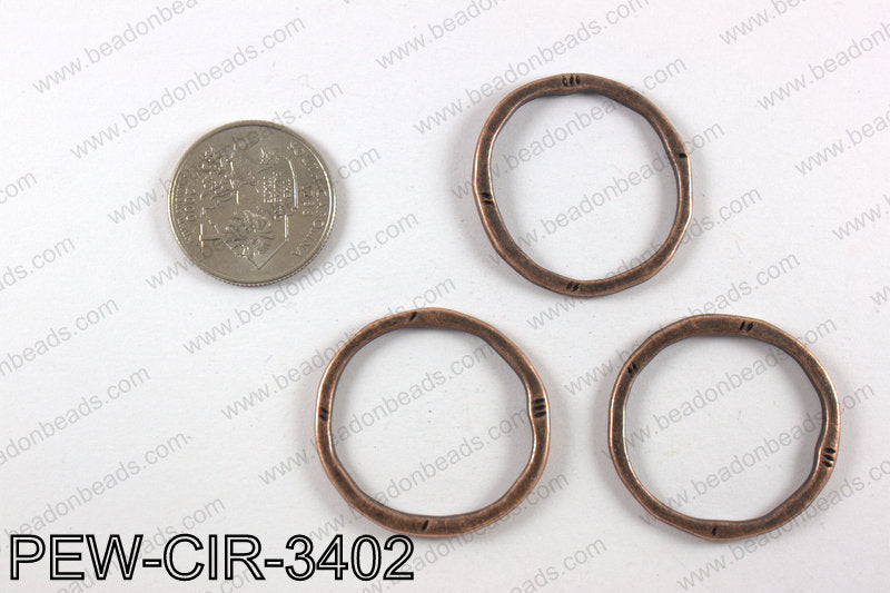 Pewter circle 34mm, copper PEW-CIR-3402