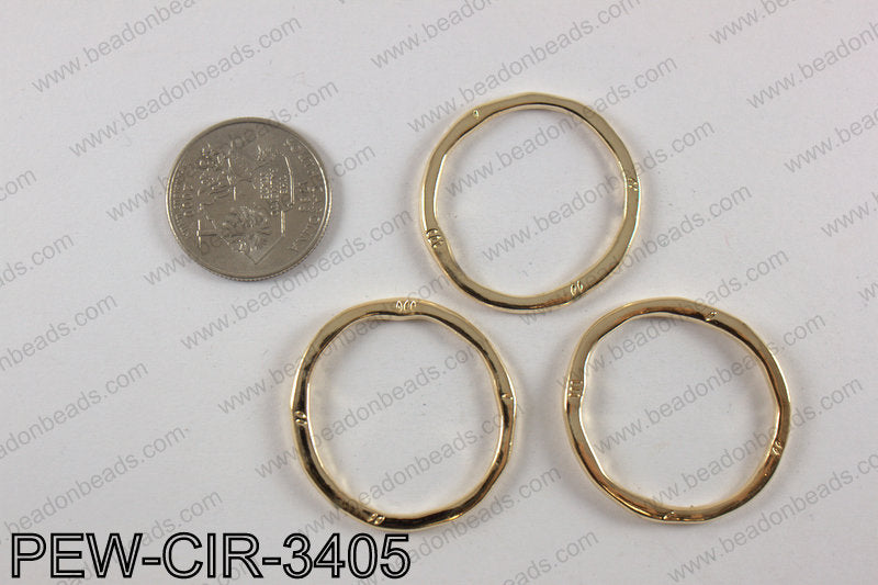 Pewter circle 34mm, kc light gold PEW-CIR-3405