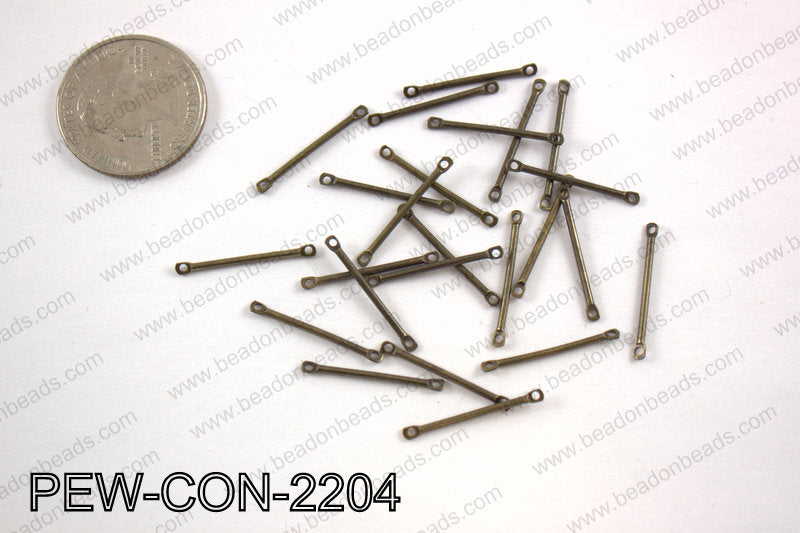 Pewter connector bar 2x22mm, brassPEW-CON-2204