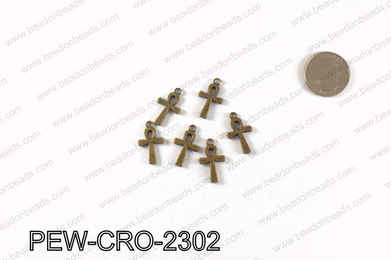 ANKH cross charms 23x13mm, Bronze PEW-CRO-2302