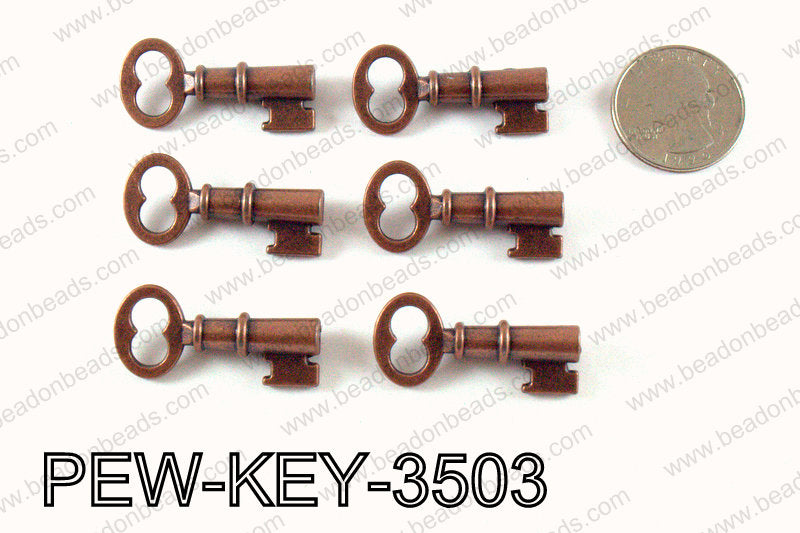 Key 35x16mm, Copper PEW-KEY-3503