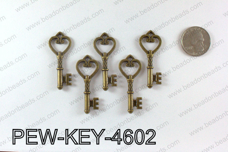 Key Pendant 46x19mm, Bronze PEW-KEY-4602