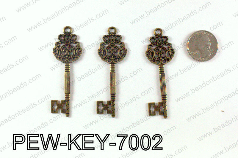 Key Pendant 70x23mm, Bronze PEW-KEY-7002