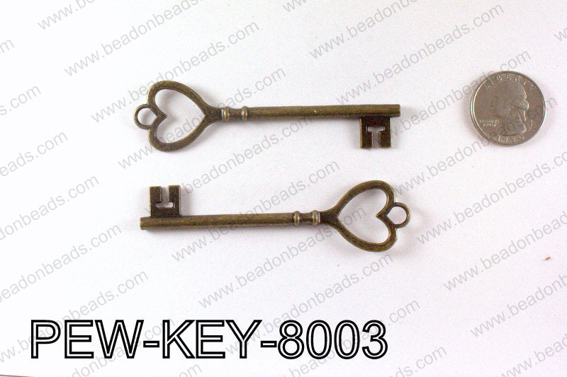 Key Pendant 80x22mm, Bronze PEW-KEY-8003