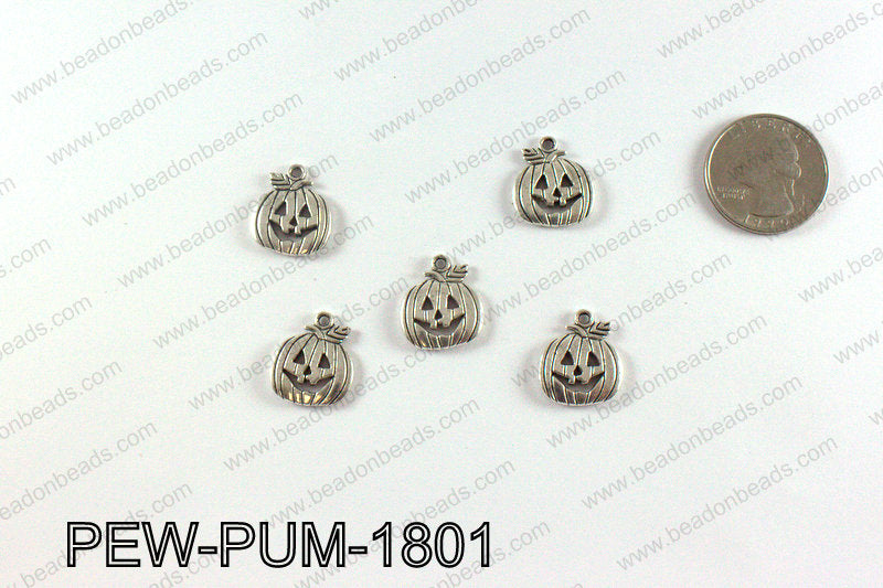 Pumpkin charms 18x16mm, Silver PEW-PUM-1801