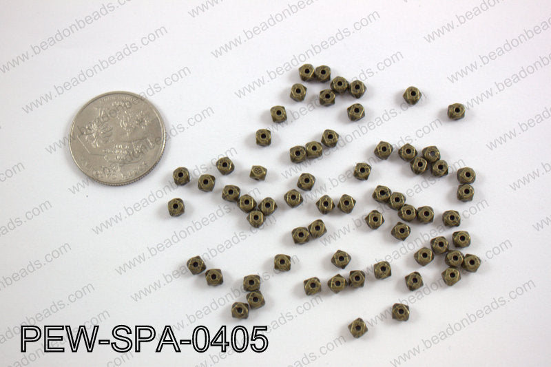 Pewter spacer 4mm, bronze PEW-SPA-0405