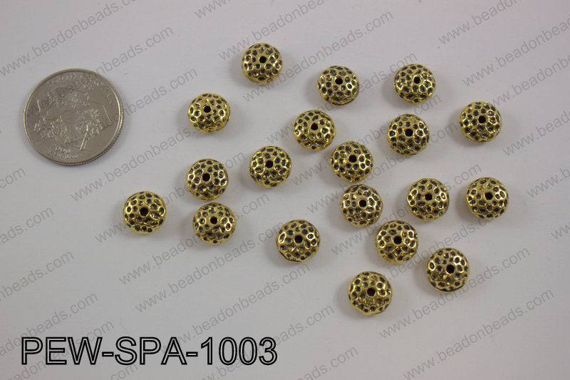 Pewter spacer 10mm, gold PEW-SPA-1003