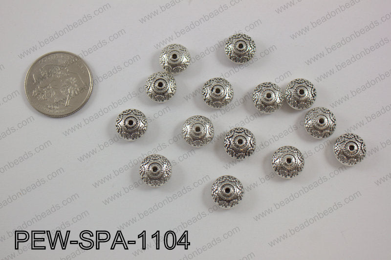 Pewter spacer 11mm, silver PEW-SPA-1104