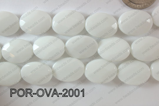 Porcelain Oval Faceted 15x20mm POR-OVA-2001